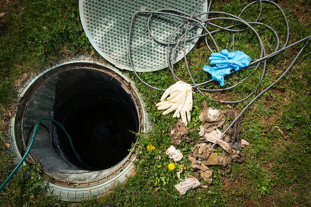 Sewer scope being used while preforming home inspections services 